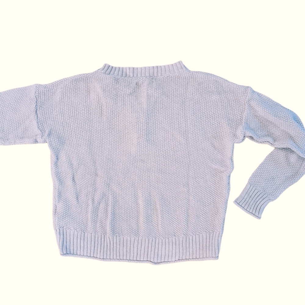 American Eagle Knit Sweater Ribbed Neck and Hem Lt Purple Sz S - Picture 3 of 6